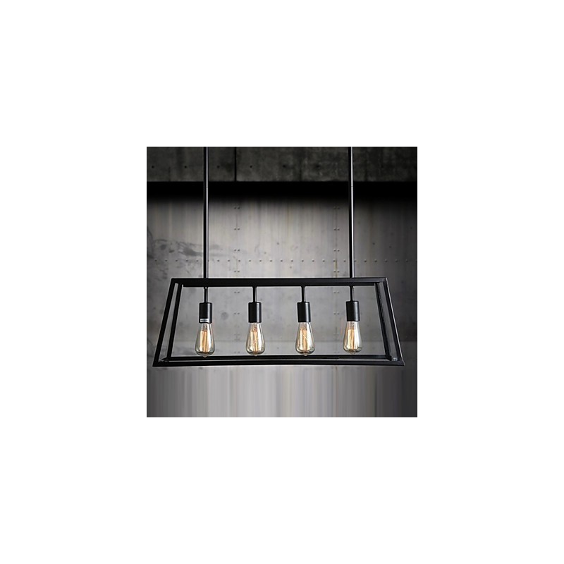 Lampadario rustico Lodge Mini in metallo elettroplaccato, 1 lampadina E26/E27, 78 cm