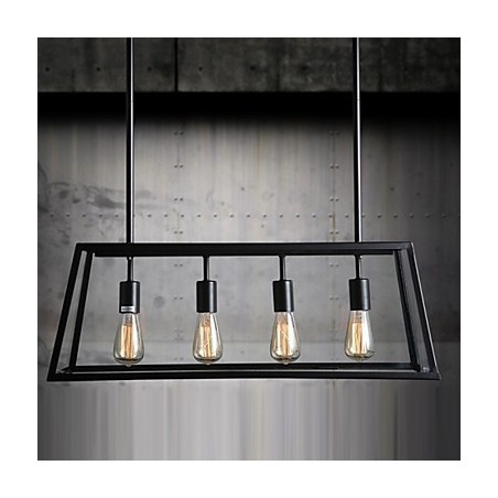 Lampadario rustico Lodge Mini in metallo elettroplaccato, 1 lampadina E26/E27, 78 cm