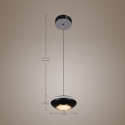 Lampada a sospensione LED moderna a disco volante 9 W bianca