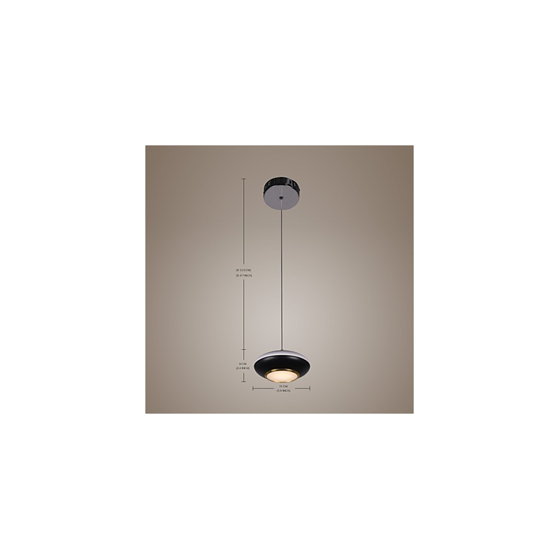 Lampada a sospensione LED moderna a disco volante 9 W bianca