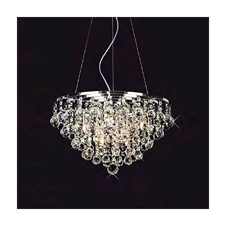 Lampadario a sospensione a goccia di cristallo rotondo a 8 luci