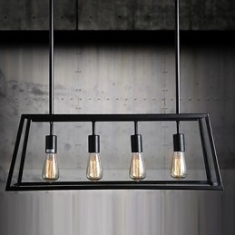 Lampadario rustico Lodge Mini in metallo elettroplaccato, 1 lampadina E26/E27, 78 cm