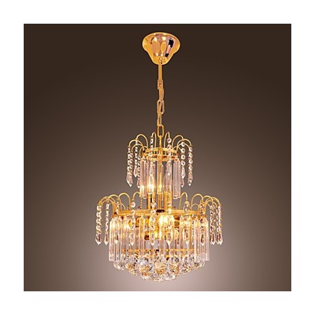 Lampadario in cristallo dorato classico a 7 luci