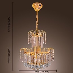 Lampadario in cristallo dorato classico a 7 luci