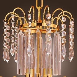 Lampadario in cristallo dorato classico a 7 luci