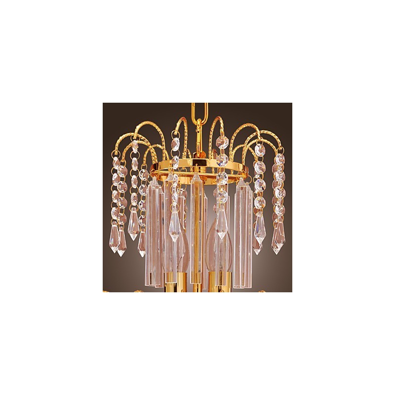Lampadario in cristallo dorato classico a 7 luci