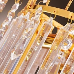 Lampadario in cristallo dorato classico a 7 luci