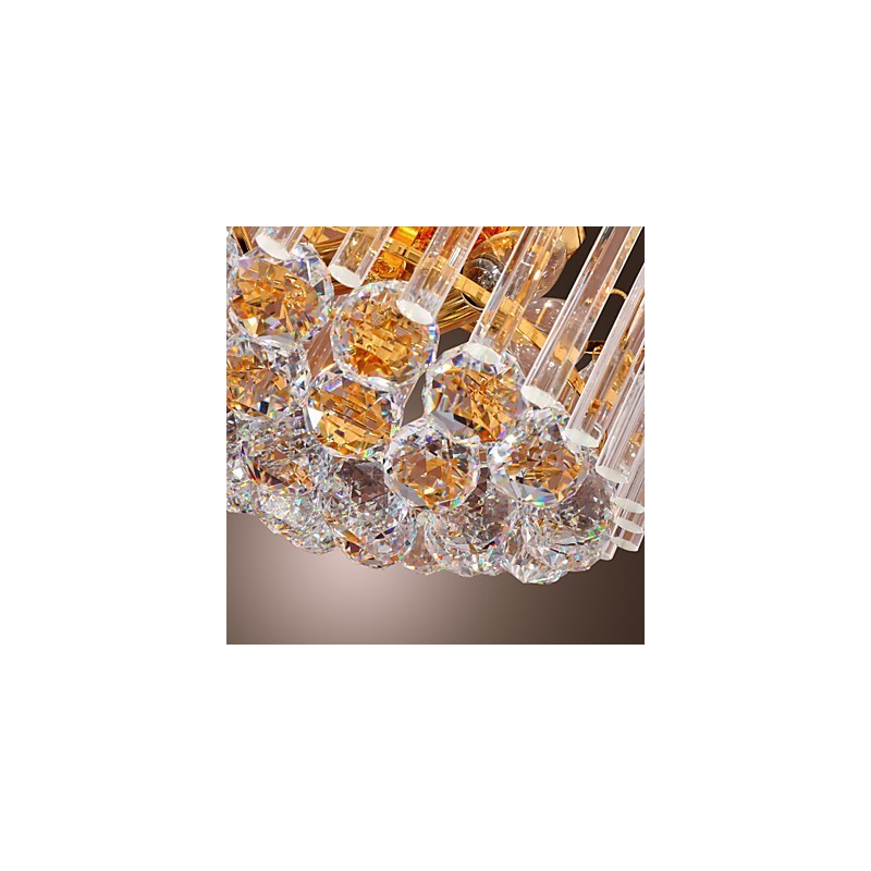 Lampadario in cristallo dorato classico a 7 luci