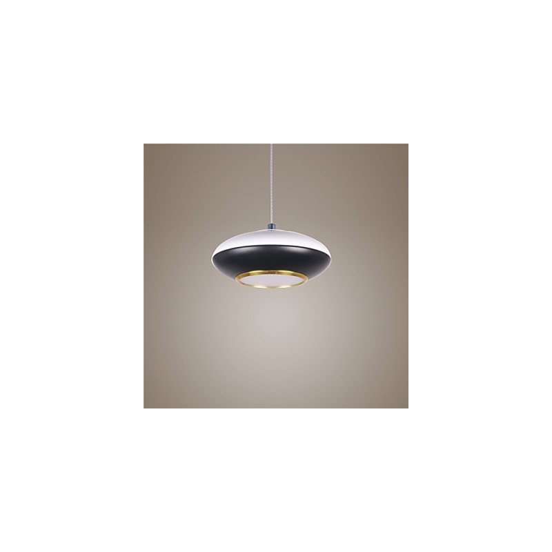 Lampada a sospensione LED disco volante moderna in acrilico bianco