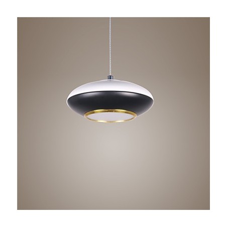 Lampada a sospensione LED disco volante moderna in acrilico bianco