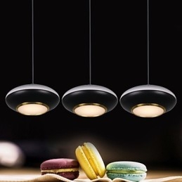 Lampada a sospensione LED disco volante moderna in acrilico bianco
