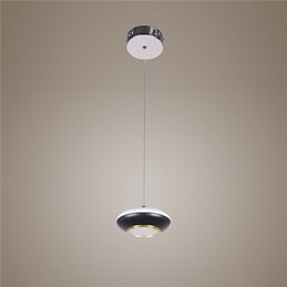 Lampada a sospensione LED disco volante moderna in acrilico bianco