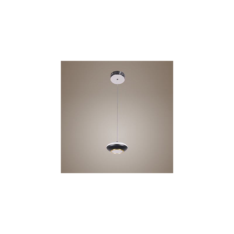 Lampada a sospensione LED disco volante moderna in acrilico bianco