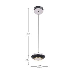 Lampada a sospensione LED disco volante moderna in acrilico bianco