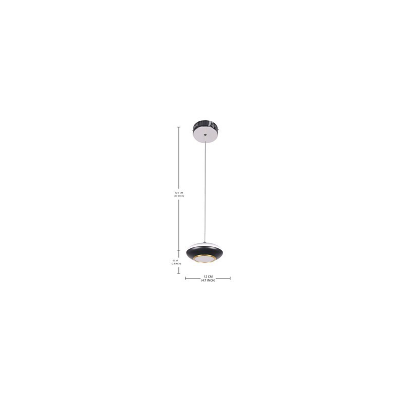 Lampada a sospensione LED disco volante moderna in acrilico bianco