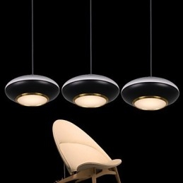 Lampada a sospensione LED disco volante moderna in acrilico bianco