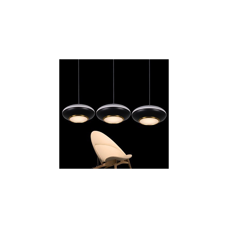 Lampada a sospensione LED disco volante moderna in acrilico bianco