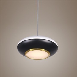 Lampada a sospensione LED disco volante moderna in acrilico bianco