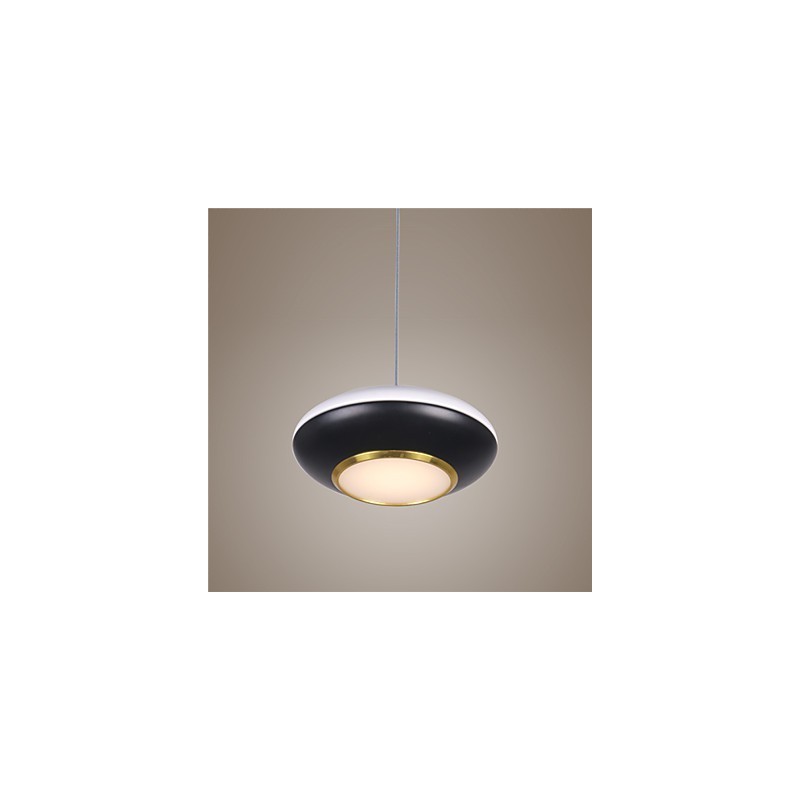 Lampada a sospensione LED disco volante moderna in acrilico bianco