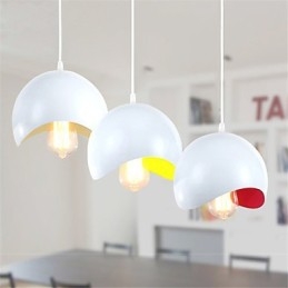 Lampada a sospensione mini moderna contemporanea bianca in metallo 3 luci E26/E27