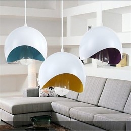 Lampada a sospensione mini moderna contemporanea bianca in metallo 3 luci E26/E27
