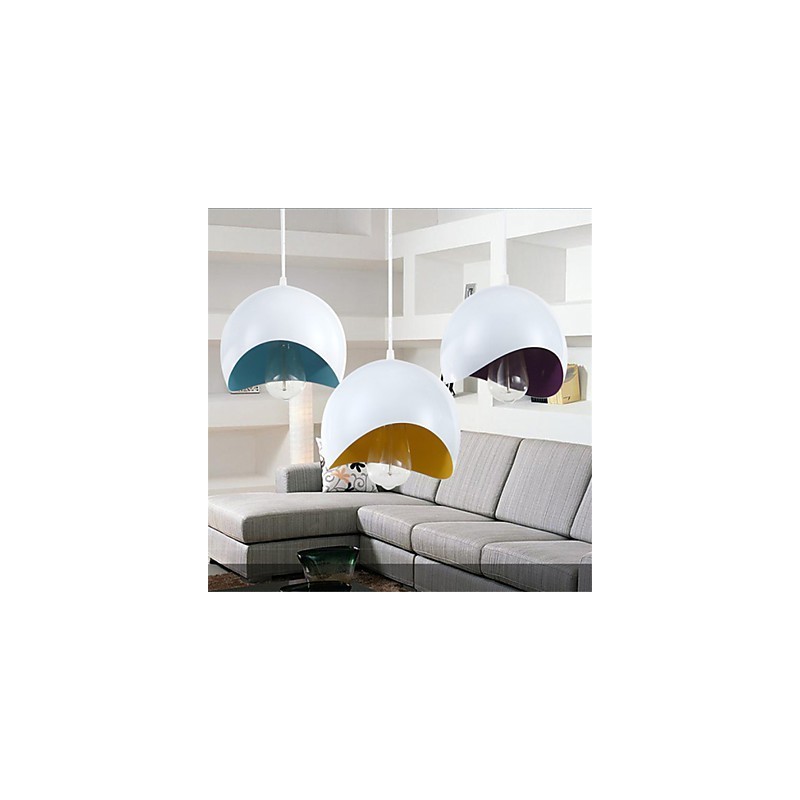 Lampada a sospensione mini moderna contemporanea bianca in metallo 3 luci E26/E27