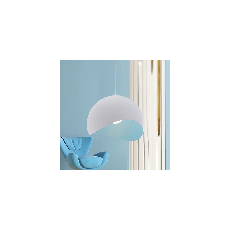 Lampada a sospensione mini moderna contemporanea bianca in metallo 3 luci E26/E27