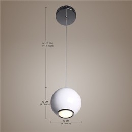 Lampada a sospensione LED mini globo bianco e nero