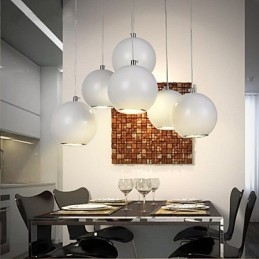 Lampada a sospensione LED mini globo bianco e nero