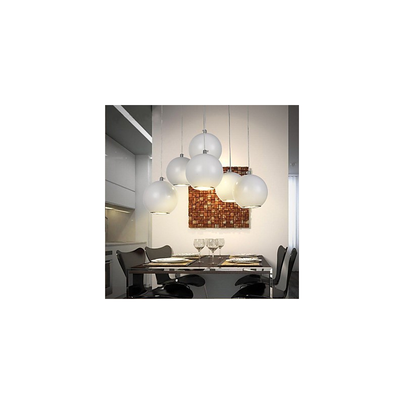 Lampada a sospensione LED mini globo bianco e nero