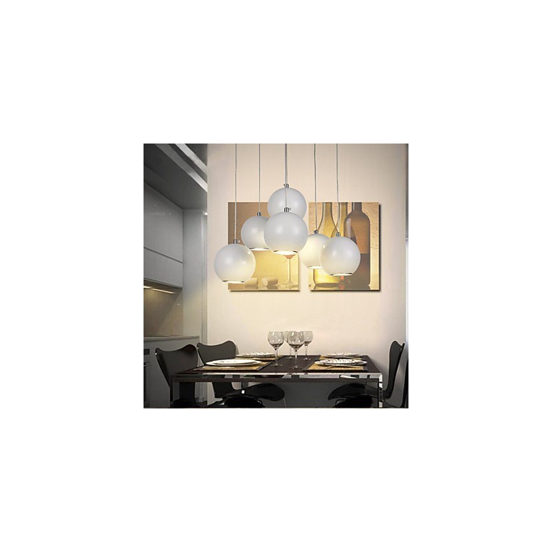 Lampada a sospensione LED mini globo bianco e nero