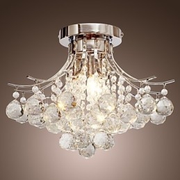 Lampadario a filo moderno in cristallo 3 luci cromo argento