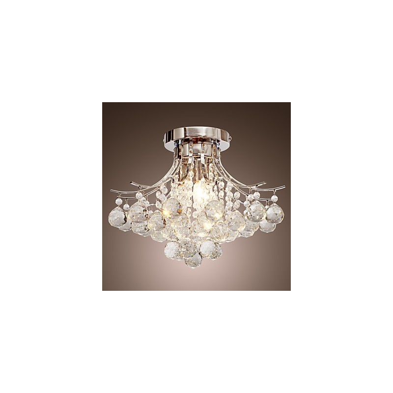 Lampadario a filo moderno in cristallo 3 luci cromo argento