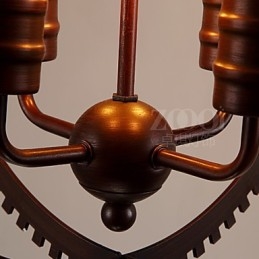 Lampadario a sospensione retrò rustico in ferro battuto multicolore