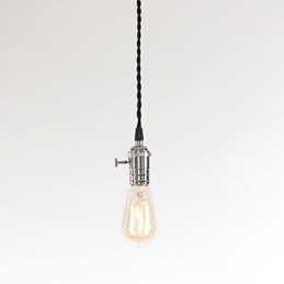 Lampada a sospensione mini in metallo cromato stile vintage classico tradizionale