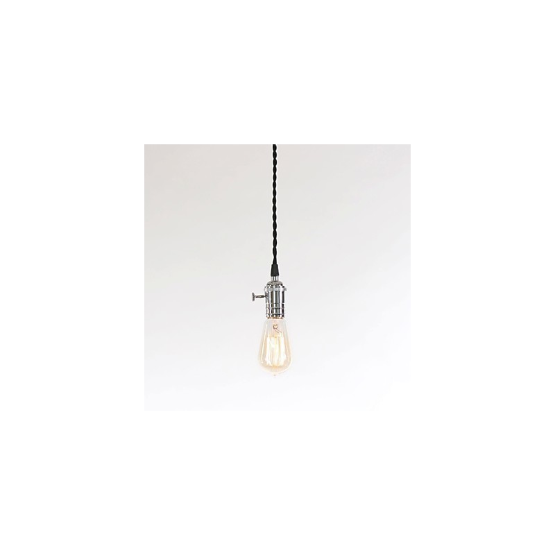 Lampada a sospensione mini in metallo cromato stile vintage classico tradizionale