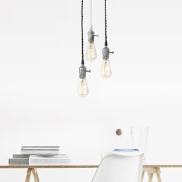 Lampada a sospensione mini in metallo cromato stile vintage classico tradizionale