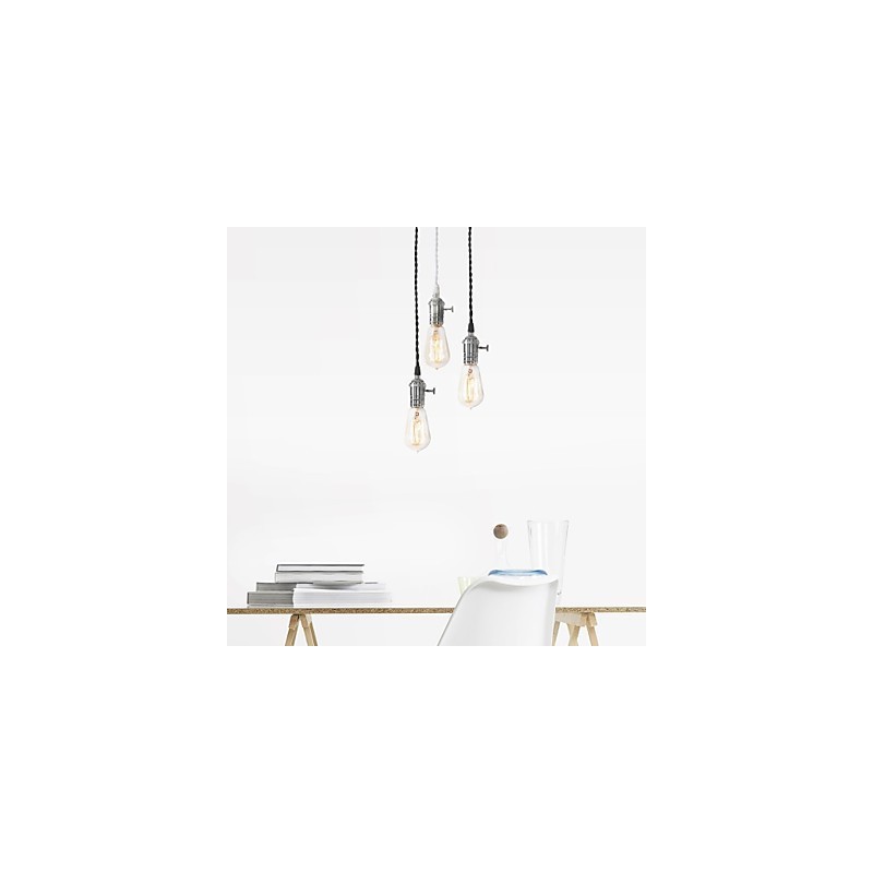 Lampada a sospensione mini in metallo cromato stile vintage classico tradizionale