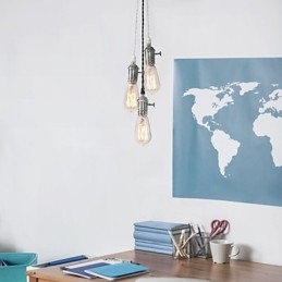 Lampada a sospensione mini in metallo cromato stile vintage classico tradizionale