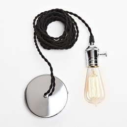 Lampada a sospensione mini in metallo cromato stile vintage classico tradizionale