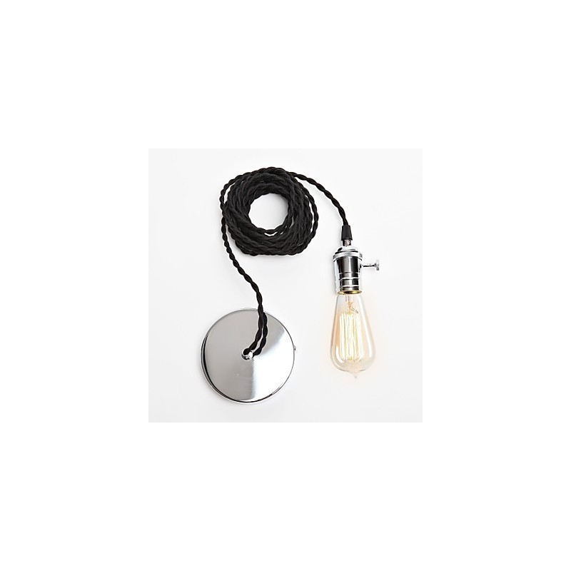 Lampada a sospensione mini in metallo cromato stile vintage classico tradizionale