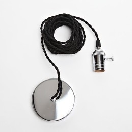 Lampada a sospensione mini in metallo cromato stile vintage classico tradizionale
