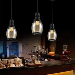 Lampada a sospensione retrò Loft Lights in vetro nero