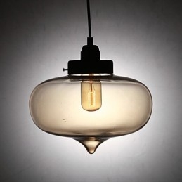 Lampada a sospensione in vetro trasparente a bolle, 2 luci, marrone
