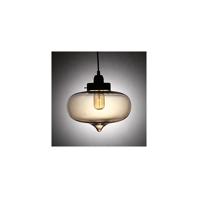 Lampada a sospensione in vetro trasparente a bolle, 2 luci, marrone