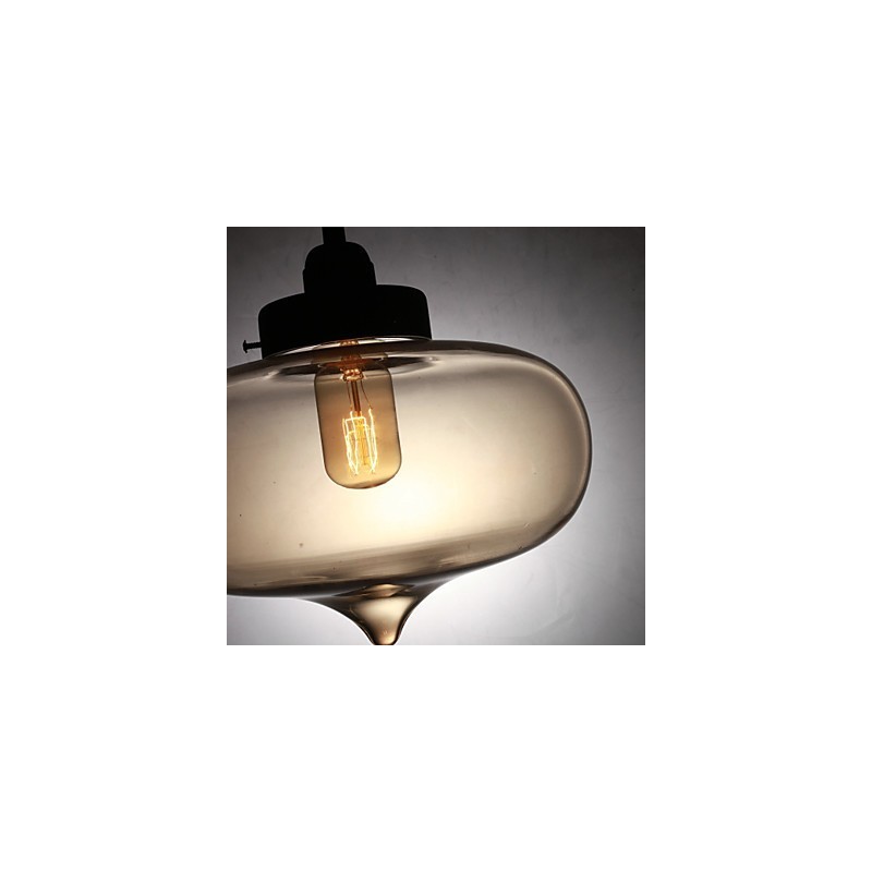 Lampada a sospensione in vetro trasparente a bolle, 2 luci, marrone