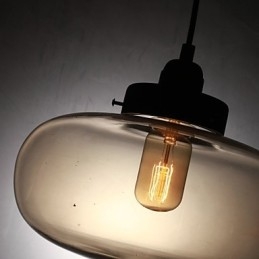 Lampada a sospensione in vetro trasparente a bolle, 2 luci, marrone