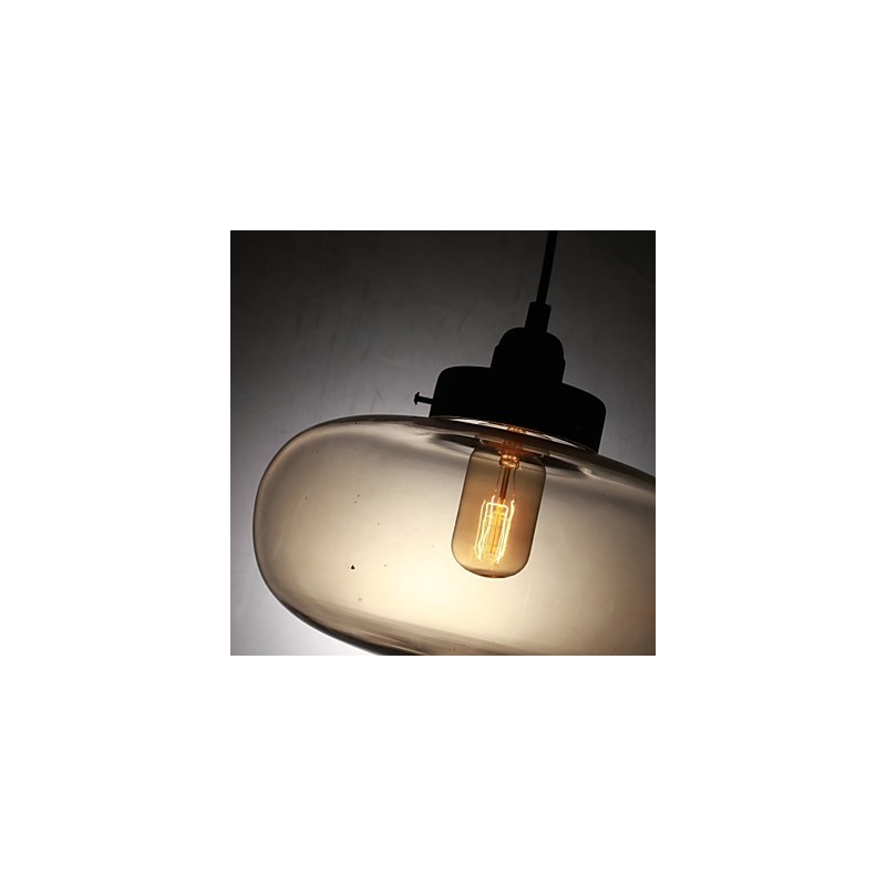 Lampada a sospensione in vetro trasparente a bolle, 2 luci, marrone