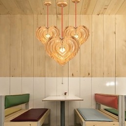 Lampadario a sospensione mini stile lanterna in legno e bambù