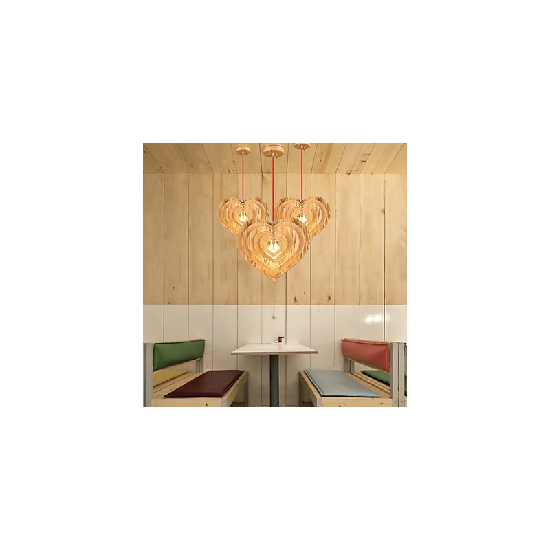 Lampadario a sospensione mini stile lanterna in legno e bambù